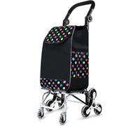 MFRELMNZG HeavyDuty Folding Cart with 8 PU Wheels 360° Swivel Front Wheels 65kg Capacity 45L Waterproof Shopping Trolley Stair Climber Ideal for Travel and Grocery Shopping