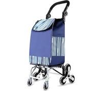 MFRELMNZG HeavyDuty Folding Cart with 8 PU Wheels 360° Swivel Front Wheels 65kg Capacity 45L Waterproof Shopping Trolley Stair Climber Ideal for Travel and Grocery Shopping