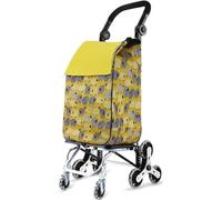 MFRELMNZG HeavyDuty Folding Cart with 8 PU Wheels 360° Swivel Front Wheels 65kg Capacity 45L Waterproof Shopping Trolley Stair Climber Ideal for Travel and Grocery Shopping