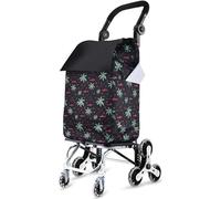 MFRELMNZG HeavyDuty Folding Cart with 8 PU Wheels 360° Swivel Front Wheels 65kg Capacity 45L Waterproof Shopping Trolley Stair Climber Ideal for Travel and Grocery Shopping