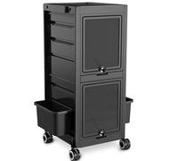 MFRELMNZG High-End Lockable Salon Trolley with Wheels 6 Drawers & 2 Compartments Versatile Hairdresser Cart for Professional Use Ideal for Salons and Stylists