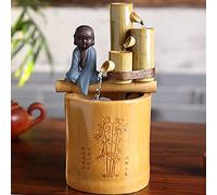 MFRELMNZG Kit de Fuente de bambú, decoración paisajística, Fuente de Agua de bambú para Mesa, Adorno de jardín japonés, decoración Zen para el hogar Altura 25 cm.