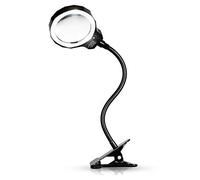 MFRELMNZG Lupa LED 5X con Clip, alimentada por USB, con 2 Luces Ajustables y Abrazadera de Metal. Regalo de Amor a la Moda.