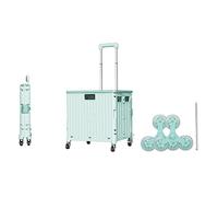 MFRELMNZG Portable Folding Grocery Cart with Telescoping Handle Brake WheelsLightweight Shopping Trolley for Travel Storage & Easy Transport