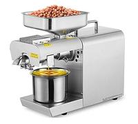 MFRELMNZG Prensa de Aceite automática de Acero Inoxidable, Prensa Comercial en frío y Caliente, Apta para Cacahuete y sésamo, 40 x 36,5 x 16 cm.