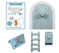 MFS Myfuturshop® Raton Pérez Puerta mágica + Caja para el Diente + Escalera + 4 certificados de Diente Limpio. Regalo Original para niño y niña. (AZUL PASTEL)
