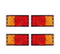 MFTGRS Luz Trasera Freno Lámpara Señal Cuadrada Advertencia Parada Marcha Atrás 12V 24V Universal(4 X)