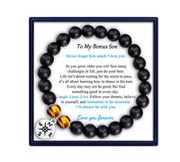 MFTRADING Pulsera de cuentas para hombre, regalo para mi hijo, nieto, hermano, marido, novio, cumpleaños, Navidad, 8 mm, ojo de tigre, pulseras con cuentas, sin piedras preciosas