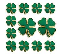 MFUOE 12 insignias de trébol para el Día de San Patricio, diseño de hoja verde, broche de insignia para adultos, Irlanda, joyería irlandesa, regalo para festivales
