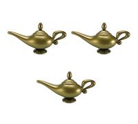 MFUOE 3 lámparas mágicas doradas de Aladdin Genie, accesorio de mago para Halloween y fiestas temáticas de noches árabes, colección de manualidades para decoración del hogar