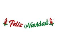 MFUOE Cartel de Feliz Navidad, cartulina con purpurina española roja y verde, divertida decoración de fiesta de invierno para fiestas de festivales