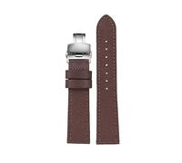 MFUPR Correa de reloj deportivo 19mm 20mm 22mm 23mm 24mm Nylon + pulsera de cuero for hombre correa de reloj de nailon de lona resistente al agua(Brown Steel Folding,20mm)
