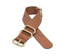 MFUPR Correa de reloj deportivo for hombre y mujer, pulsera de nailon con hebilla de 5 anillos de Color dorado, correa de reloj de 18mm, 20mm, 22mm y 24mm(Brown,22mm)
