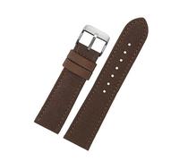 MFUPR Correa de reloj deportivo, pulsera de lona de nailon, correa de reloj duradera, correa de reloj con forro de cuero, 18, 19, 20, 21, 22, 23 y 24mm(Brown Silver Pin,20mm)