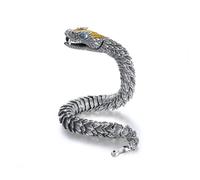 MFUPR Pulsera de dragón Feng Shui de Plata Pura S925 Vintage, Hecha a Mano en Oro de 18 Quilates, protección de Riqueza de Buena Suerte Retro, Cadena de eslabones de dragón(C_22cm)