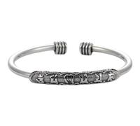 MFUPR Pulsera Retro de Plata Pura 999 Feng Shui, Mantra Budista Tibetano Sutra del corazón, Ajustable Hecha a Mano for Riqueza, Felicidad, Buena Suerte y Prosperidad, joyería Espiritual(F)