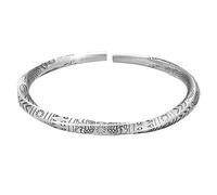 MFUPR Pulsera Retro de Plata Pura 999 Feng Shui, Mantra Budista Tibetano Sutra del corazón, Ajustable Hecha a Mano for Riqueza, Felicidad, Buena Suerte y Prosperidad, joyería Espiritual(D)