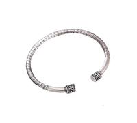 MFUPR Pulsera Retro de Plata Pura 999 Feng Shui, Mantra Budista Tibetano Sutra del corazón, Ajustable Hecha a Mano for Riqueza, Felicidad, Buena Suerte y Prosperidad, joyería Espiritual(B)