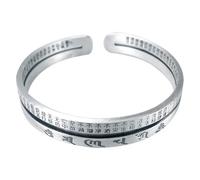 MFUPR Pulsera Retro S999 de Plata Pura Feng Shui, Sutra del corazón, Amuleto guardián de protección de la Riqueza Budista Tibetano, Brazalete de la Suerte Ajustable(C)