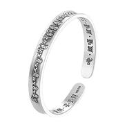 MFUPR Pulsera Vintage de Plata Pura 999 Feng Shui con Forma de corazón, Amuleto Budista Tibetano de Buena Suerte, Ajustable for Hombres y Mujeres(C)