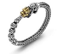MFUPR Pulsera Vintage S925 de Plata Pura Feng Shui Pixiu, Amuleto de Buena Suerte y Fortuna, bendición for Hombres y Mujeres(20 CM)