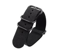 MFUPR Sports Watch Strap 18/20/22/24mm Nylon Watch Strap Stainless Steel Ring Buckle Men Replacement Watchband Watch Accessories(Black,18mm)