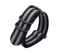 MFUPR Sports Watch Strap 18/20/22/24mm Nylon Watch Strap Stainless Steel Ring Buckle Men Replacement Watchband Watch Accessories(Black Grey,20mm)