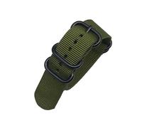 MFUPR Sports Watch Strap 20mm 22mm 24mm Nylon Watch Band Heavy Duty Nylon Watch Strap Black Ring Buckle Watchband(Green,24mm)