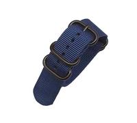 MFUPR Sports Watch Strap 20mm 22mm 24mm Nylon Watch Band Heavy Duty Nylon Watch Strap Black Ring Buckle Watchband(Drak Blue,22mm)