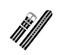 MFUPR Sports Watch Strap 20mm 22mm Nylon Sport Strap Durable Canvas Men Replacement Watchband Bracelet Casual Watch Wristband(Black Grey Silver,22mm)