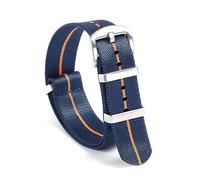 MFUPR Sports Watch Strap Canvas Nylon Watch Strap 20mm 22mm 18mm Watch Replacement Wristband for Men's Nylon Watch Band(Blue Orange,18mm)