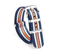MFUPR Sports Watch Strap Canvas Nylon Watch Strap 20mm 22mm 18mm Watch Replacement Wristband for Men's Nylon Watch Band(Blue White Orange,18mm)