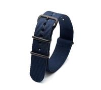 MFUPR Sports Watch Strap Nato Watchband Navy Blue Nylon Watch Strap Weave Watch Replacement Belt for 18mm/20mm/22mm/24mm(Black Pin Buckle,22mm)