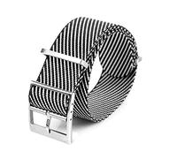 MFUPR Sports Watch Strap Nylon Nato Watch Strap 20mm 22mm Watch Replacement Wristband for Men's Watch Accessories(Black White,22mm)