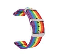 MFUPR Sports Watch Strap Nylon Watch Strap Rainbow Canvas Watch Band Watch Replacement Wristband 20mm 22mm Watch Accessories(Rainbow,20mm)