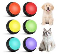 MFUSUL 6 Piezas Botones para Perros de Comunicación, Buzzers con Botones de 30 Segundos Grabación, Juguetes Educativos para Perros, Aplica a Mascotas y Juego Interactivo