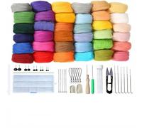 MFUSUL Set introductorio de Lana de Fieltro en 36 Colores,para Fieltro seco,Fieltro húmedo y Tejido,Lana de Cuento,Set de Fieltro para Principiantes,proyectos de Manualidades DIY