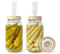 MFUSUL Vaso de fermentación de 2 litros para Kimchi, recipiente de fermentación con válvula de fermentación y peso para chucrut, Kimchi, Kombucha, Fruits and Vegetables, Pickled Sauerteigstarter