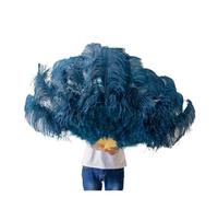 MFWHEFJ Abanico De Plumas Abanico de Plumas Azules de 13 Bone Lake for espectáculos de Baile, Fiestas de Halloween, Bodas, escenarios, Abanico de Plumas esponjosas de Mano(Silver,Big 130cm 1pcs)
