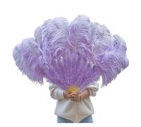 MFWHEFJ Abanico De Plumas Abanico de Plumas Azules de 13 Bone Lake for espectáculos de Baile, Fiestas de Halloween, Bodas, escenarios, Abanico de Plumas esponjosas de Mano(Light Grey,Big 130cm 1pcs)