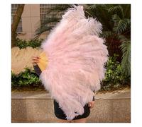 MFWHEFJ Abanico De Plumas Abanico de Plumas Azules de 13 Bone Lake for espectáculos de Baile, Fiestas de Halloween, Bodas, escenarios, Abanico de Plumas esponjosas de Mano(Grey,Big 130cm 1pcs)