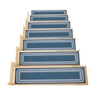 MFWHEFJ Alfombra Escalera Alfombra Antideslizante for escalones de Interior con Adhesivo Reutilizable, de Seguridad, for Proteger la Alfombra.(Blue,7PCS)