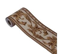 MFWHEFJ Cenefa Adhesiva 10 metros autoadhesivo borde de la pared decoración pegatina impermeable Floral Vintage PVC papel tapiz DIY del hogar azulejo cintura línea pegatinas(208)