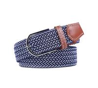 MFWHEFJ Cinturones Tela Cinturón de lona tejida elástica trenzada for hombre y mujer, con hebilla pasador, informal, 107/120/130 cm(3.3cmX107cm,Color-32)