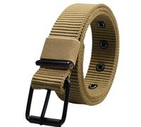 MFWHEFJ Cinturones Tela Cinturones de lona con hebilla pasador poroso, moda for hombres, versátiles, for estudiantes y jóvenes, for entrenamiento, mezclilla extendido(110,Color 03)