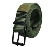 MFWHEFJ Cinturones Tela Cinturones de lona con hebilla pasador poroso, moda for hombres, versátiles, for estudiantes y jóvenes, for entrenamiento, mezclilla extendido(120cm,Color 04)