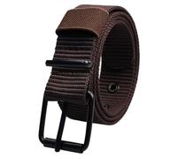 MFWHEFJ Cinturones Tela Cinturones de lona con hebilla pasador poroso, moda for hombres, versátiles, for estudiantes y jóvenes, for entrenamiento, mezclilla extendido(110,Color 01)