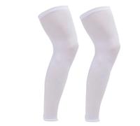 MFWHEFJ Mangas Para Piernas 1 par de mangas compresión pierna longitud completa for deportes, rodilleras, protección, largas for hombres y mujeres, baloncesto, fútbol, correr(White,2XL)