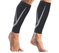 MFWHEFJ Mangas Para Piernas Manga de compresión for pantorrillas for hombres y mujeres. Calcetines sin pie que ayudan a los corredores a aliviar el dolor espinillas(Black,S)