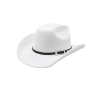 MFWHEFJ Sombrero Cowboy Punk Wool Felt Cowboy Hat, Wide Rolled Brim Fedora for Equestrian Unisex Riding Cap (Color-03)